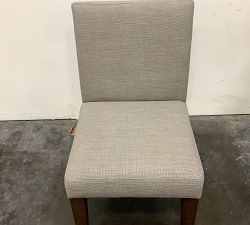 Open Box: Classic Upholstered Dining Side Chair - Performance Chateau Basketweave Light Gray, Espresso Leg