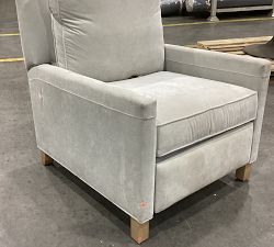 Open Box: Tyler Square Arm Upholstered Tall Recliner without Nailheads - Rustic Chenille Light Gray, Seadrift Finish