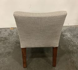 Open Box: Classic Upholstered Dining Side Chair - Performance Chateau Basketweave Light Gray, Espresso Leg