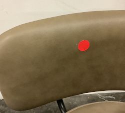 Open Box: Maison Leather Swivel Bar Stool, Counter Height - Legacy Taupe, Bronze Legs