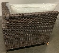 Open Box: Torrey All-Weather Wicker Square Arm Sectional Outdoor, Right-Arm Chair with Cushion - Espresso