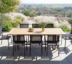 Corina Eucalyptus Rectangular Extendable Outdoor Dining Table Set