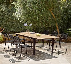 Santa Ana 7-Piece Rectangular Outdoor Dining Table with Garey Rope Dining Armchair Set