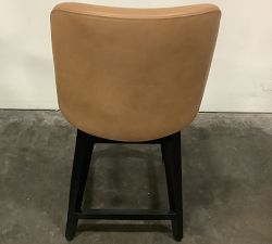 Open Box: Layton Leather Swivel Counter Stool (25.5") - Churchfield Camel, Blackened Oak