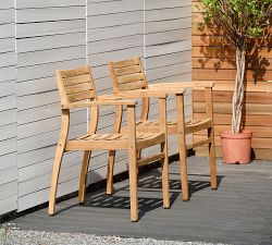 Monza Stacking Teak Outdoor Armchairs, Set of 2