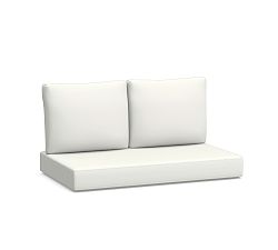 Atwood Outdoor Loveseat Cushion Cover, High Performance Recycled Canvas, Frost