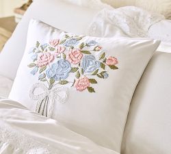 LoveShackFancy Embroidered Bouquet Pillow