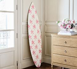 LoveShackFancy Pink Rose Printed Surfboard Wall Art