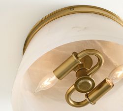 Hayes Alabaster Round Flush Mount (13")