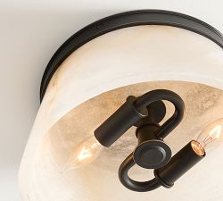 Hayes Alabaster Round Flush Mount (13")
