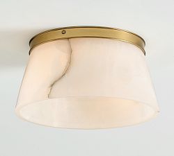 Hayes Alabaster Round Flush Mount (13")