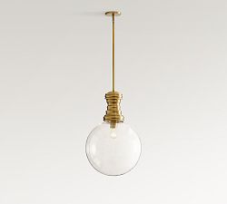 Open Box: Meyer Glass Globe Pendant (14") - Vintage Brass