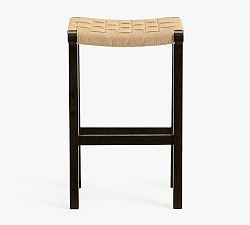 Open Box: Fenton Woven Backless Bar Stool (30.5") - Warm Black