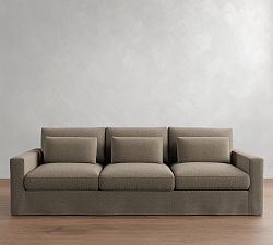 Open Box: Westwood Square Arm 3-Seater Slipcover Only (9') - Performance Chateau Basketweave Light Gray