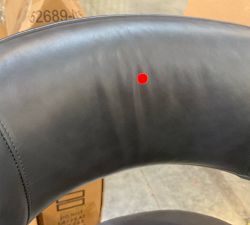 Open Box: Baldwin Leather Open Back Swivel Bar Stool (31") - Statesville Indigo, Seadrift