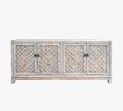 Open Box: Emila Reclaimed Wood Buffet (85") - Distressed Bayou Blue