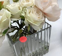 Open Box: Faux Peony &amp; Rose Arrangement In Glass Vase