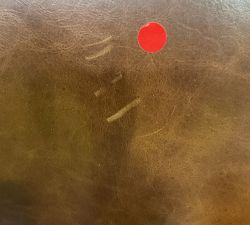 Open Box: Irving Roll Arm Leather Swivel Armchair without Nailheads (33") - Statesville Molasses