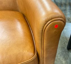 Open Box: Irving Roll Arm Leather Swivel Armchair without Nailheads (33") - Statesville Caramel