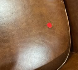 Open Box: Irving Roll Arm Leather Swivel Armchair without Nailheads (33") - Statesville Molasses