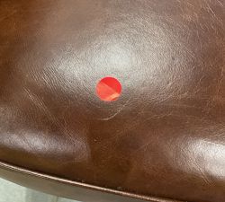 Open Box: Irving Roll Arm Leather Swivel Armchair without Nailheads (33") - Statesville Molasses