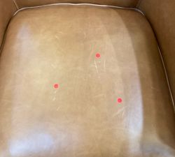 Open Box: Irving Square Arm Leather Swivel Armchair without Nailheads (33") - Statesville Caramel