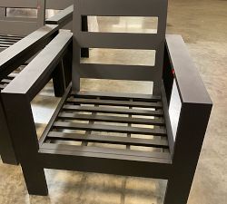 Open Box: Malibu Metal Outdoor Lounge Chair Frame - Black