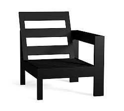 Open Box: Malibu Metal Sectional Outdoor Right-Arm Chair Frame - Black