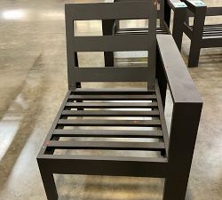 Open Box: Malibu Metal Sectional Outdoor Right-Arm Chair Frame - Black