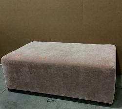 Open Box: Universal Upholstered Rectangular Ottoman - Rustic Chenille Rosewood, Sienna Brown