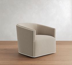 Baldwin Swivel Chair with Contrast Piping