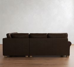 PB Comfort Modern Roll Arm Leather 3-Piece Bumper Sectional (108")