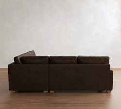 PB Comfort Modern Square Arm Leather 3-Piece L-Shaped Sectional (106")