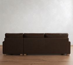 PB Comfort Modern Square Arm Leather Chaise Sectional (100"&ndash;126")