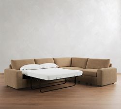Sierra Leather 3-Piece Wedge Sleeper Sectional (139")