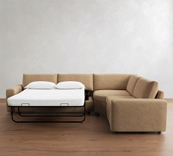 Sierra Leather 3-Piece Wedge Sleeper Sectional (139")