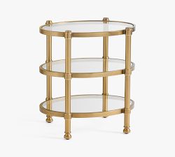 Everson Oval Glass Nightstand (22")