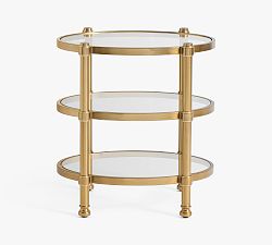 Everson Oval Glass Nightstand (22")