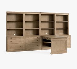 Livingston Peninsula Desk with Bookcase Suite (140")