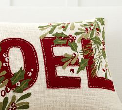 Noel Felt Applique Lumbar Pillow Cover
