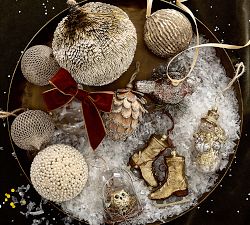 Antique Gold Sequin Ball Ornament