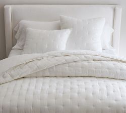 European Flax Linen Waffle Quilted Sham