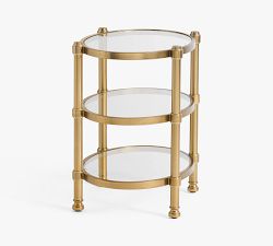 Everson Oval Glass Nightstand (22")