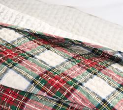 Pick-Stitch Stewart Plaid Cotton Linen Quilt
