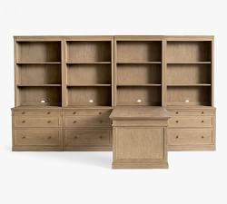 Livingston Peninsula Desk with Bookcase Suite (140")
