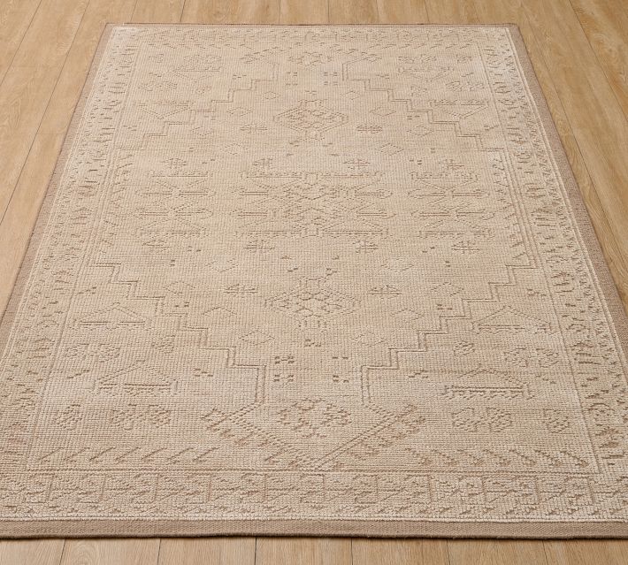 Pottery barn ラグ ウール100% Luciana Hand-Knotted Wool Rug | Pottery Barn
