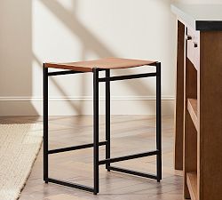 Hardy Backless Leather Stool
