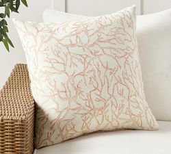 Performance Coral Jacquard Outdoor Pillow