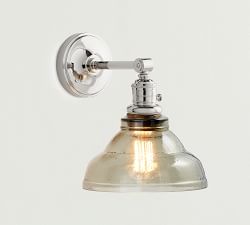 Vintage Glass Straight Arm Sconce (8'')