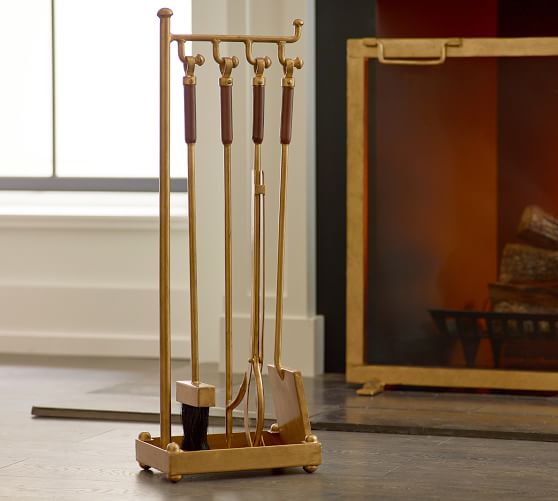 Industrial 5-Piece Fireplace Tool Set